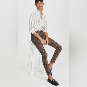PAIGE Black and Brown Patterned Women Jeans